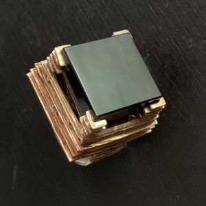 14K Onyx Mid-century Ring Sz 6 | 14g